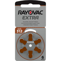 Batteries Rayovac ZA312 Compatibilité avec aides auditives 6 Pièces