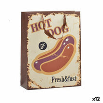 Sac en papier Hotdog & Coffee 10 x 33 x 25,5 cm (12 Unités)
